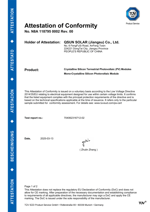 Qualification Certificate
