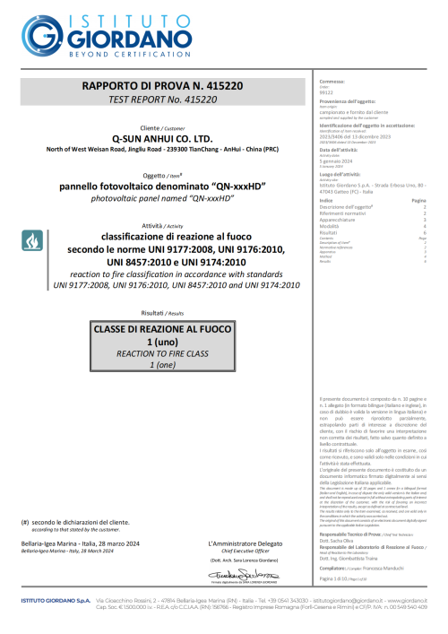 Qualification Certificate