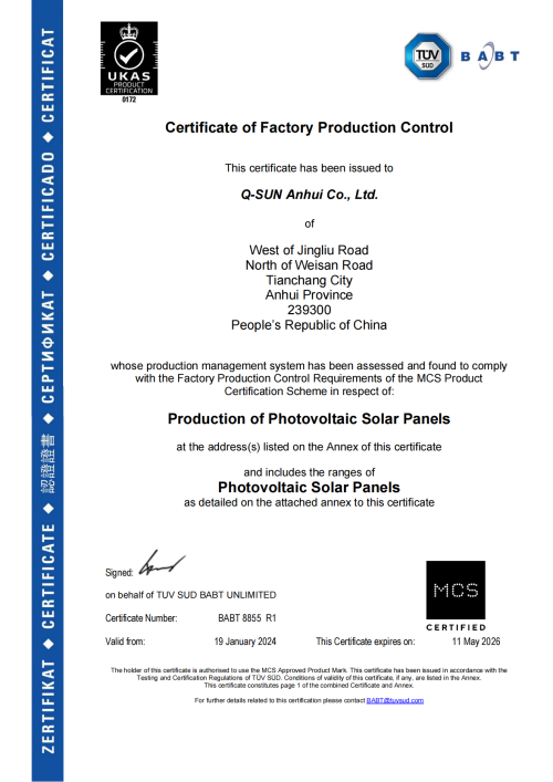 Qualification Certificate